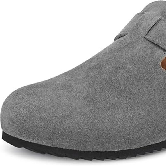 Leather Mules Unisex Cork Footbed Sandals with Arch Support (42) - Picture 3 of 9